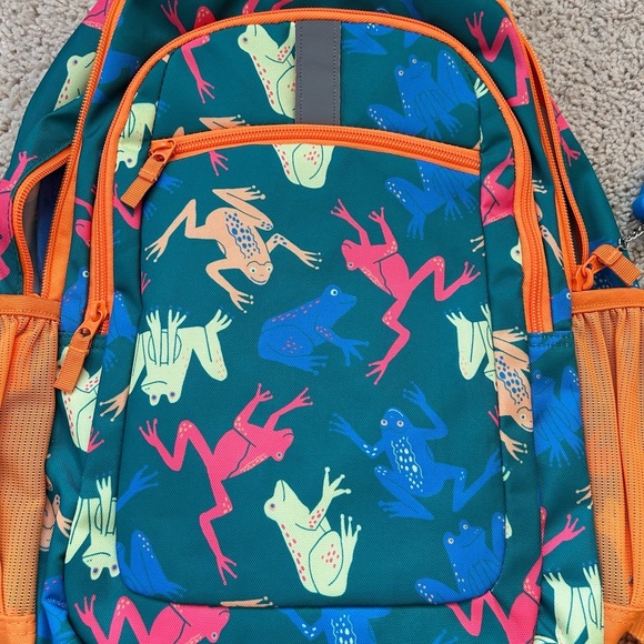 Cat & Jack Kids Backpack Frog Print Pop It Keychain School Bag - Picture 4 of 6